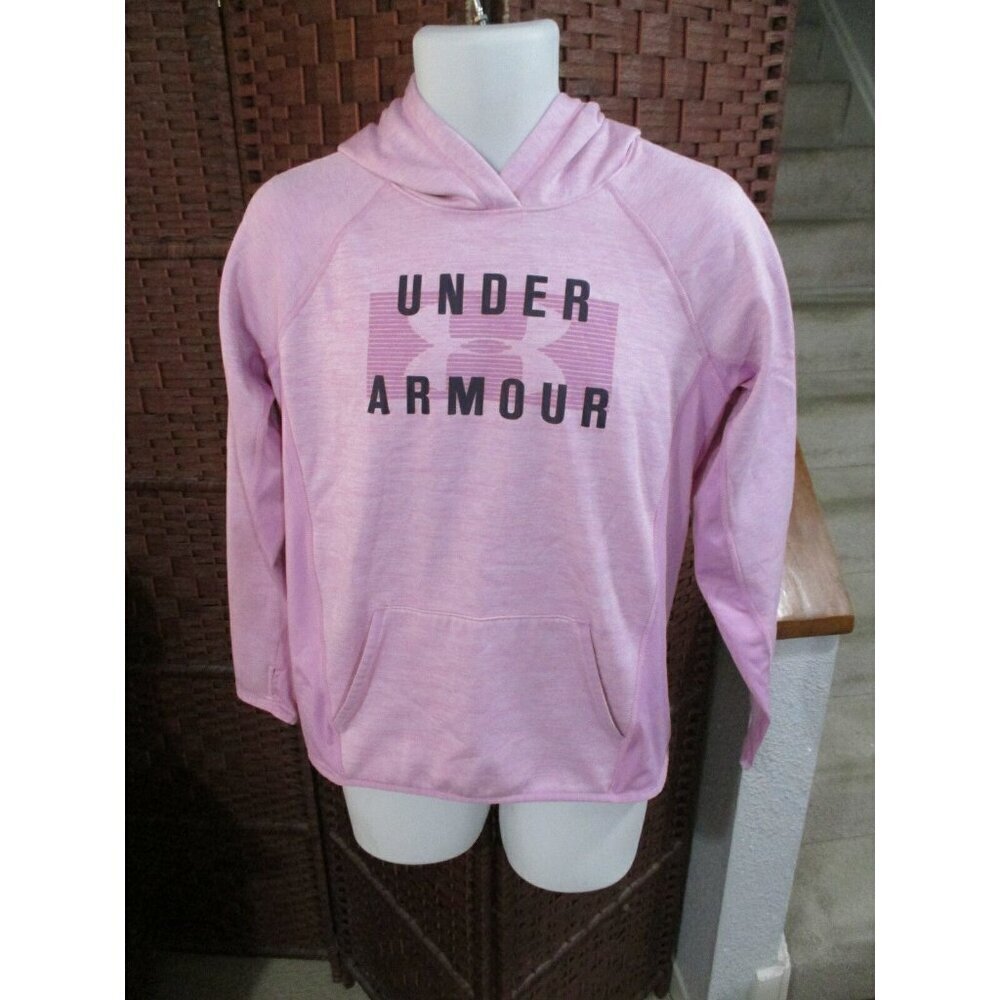 Women's Under Armour Storm Pink Athletic Hoodie Running Medium Thumb Holes